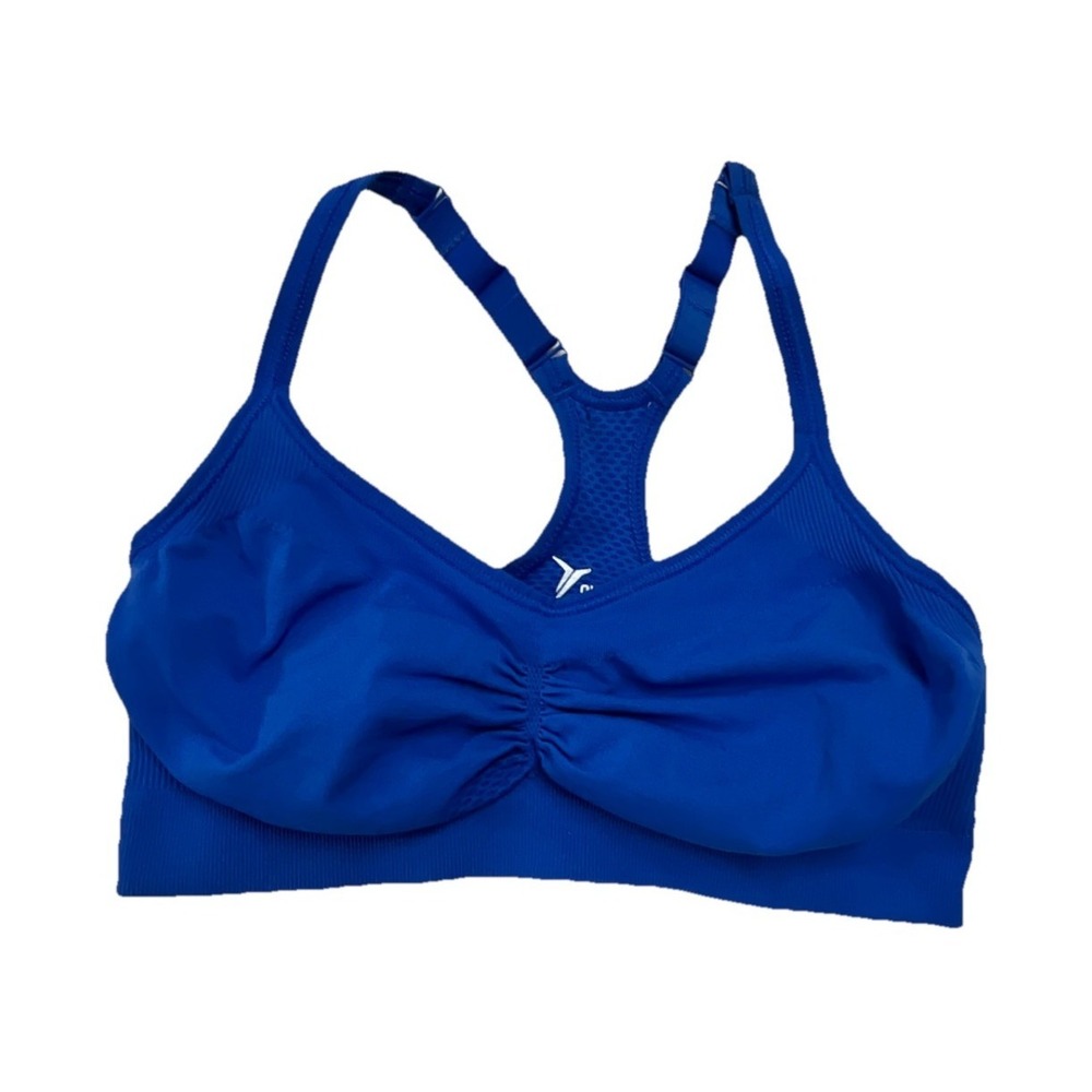 Old Navy Active Go-Dry Sports Bra Blue Mesh M Racerback Wireless Pullover